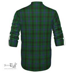 ScotsTee Shop Scottish MacKendrick Clan Crest Tartan Mens Scottish Jacobite Ghillie Casual Shirt