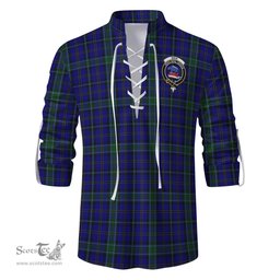ScotsTee Shop Scottish Weir Clan Crest Tartan Mens Scottish Jacobite Ghillie Casual Shirt