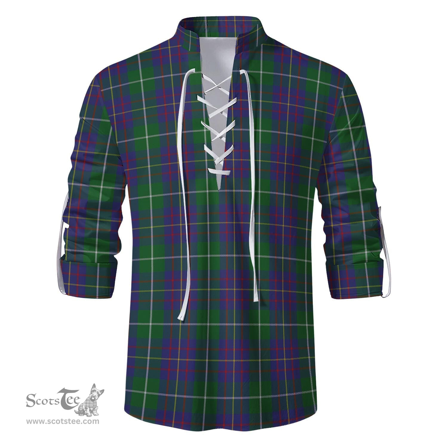 ScotsTee Shop Scottish MacIntyre Inglis Clan Tartan Mens Scottish Jacobite Ghillie Casual Shirt