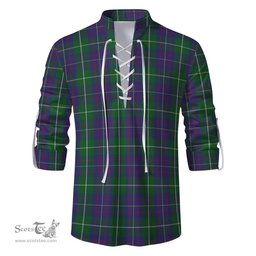 ScotsTee Shop Scottish MacIntyre Inglis Clan Tartan Mens Scottish Jacobite Ghillie Casual Shirt