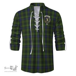 ScotsTee Shop Scottish Stewart Hunting Clan Crest Tartan Mens Scottish Jacobite Ghillie Casual Shirt