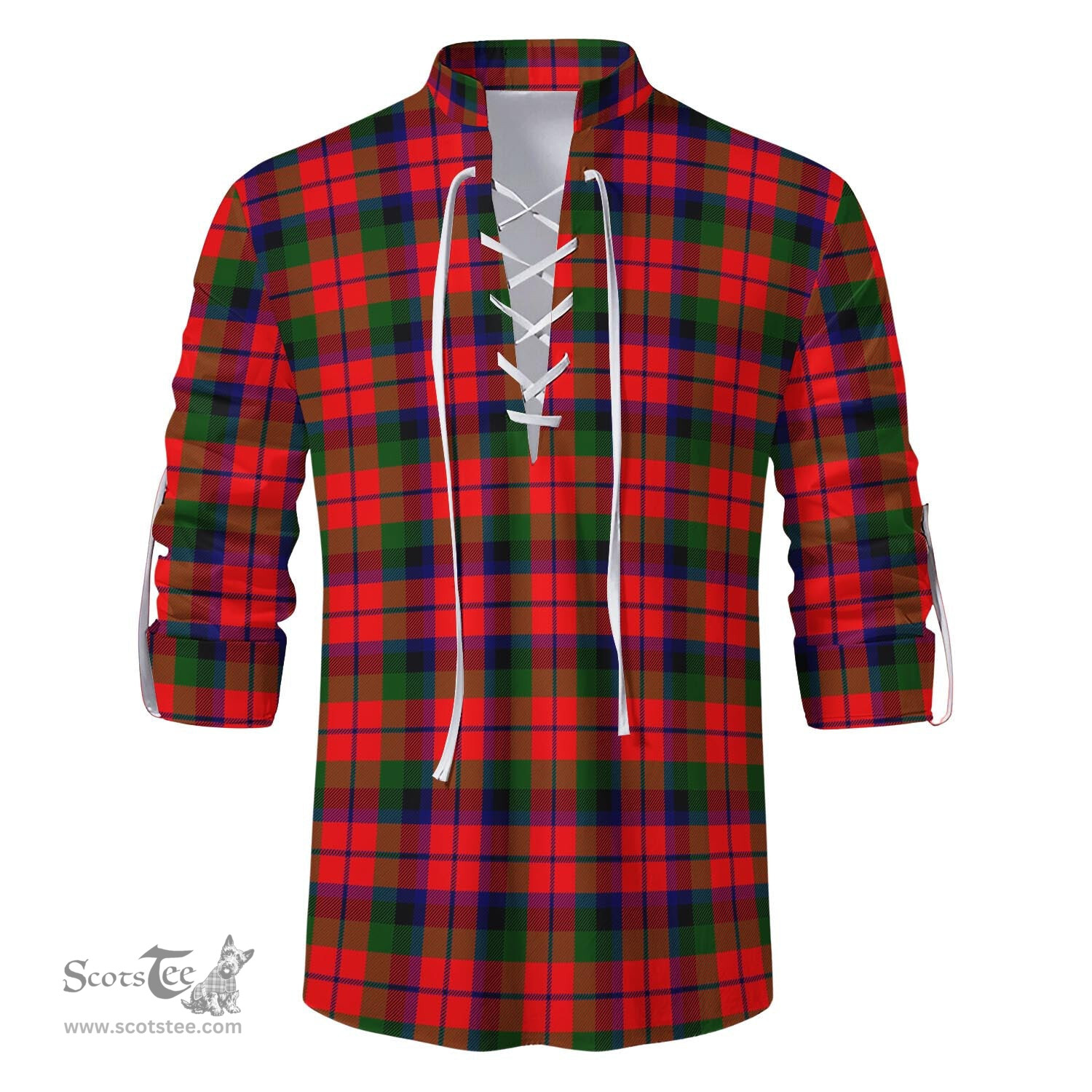 ScotsTee Shop Scottish MacNaughton Modern Clan Tartan Mens Scottish Jacobite Ghillie Casual Shirt