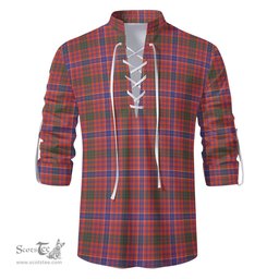 ScotsTee Shop Scottish MacRae Ancient Clan Tartan Mens Scottish Jacobite Ghillie Casual Shirt