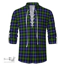 ScotsTee Shop Scottish MacNeil of Barra Modern Clan Tartan Mens Scottish Jacobite Ghillie Casual Shirt