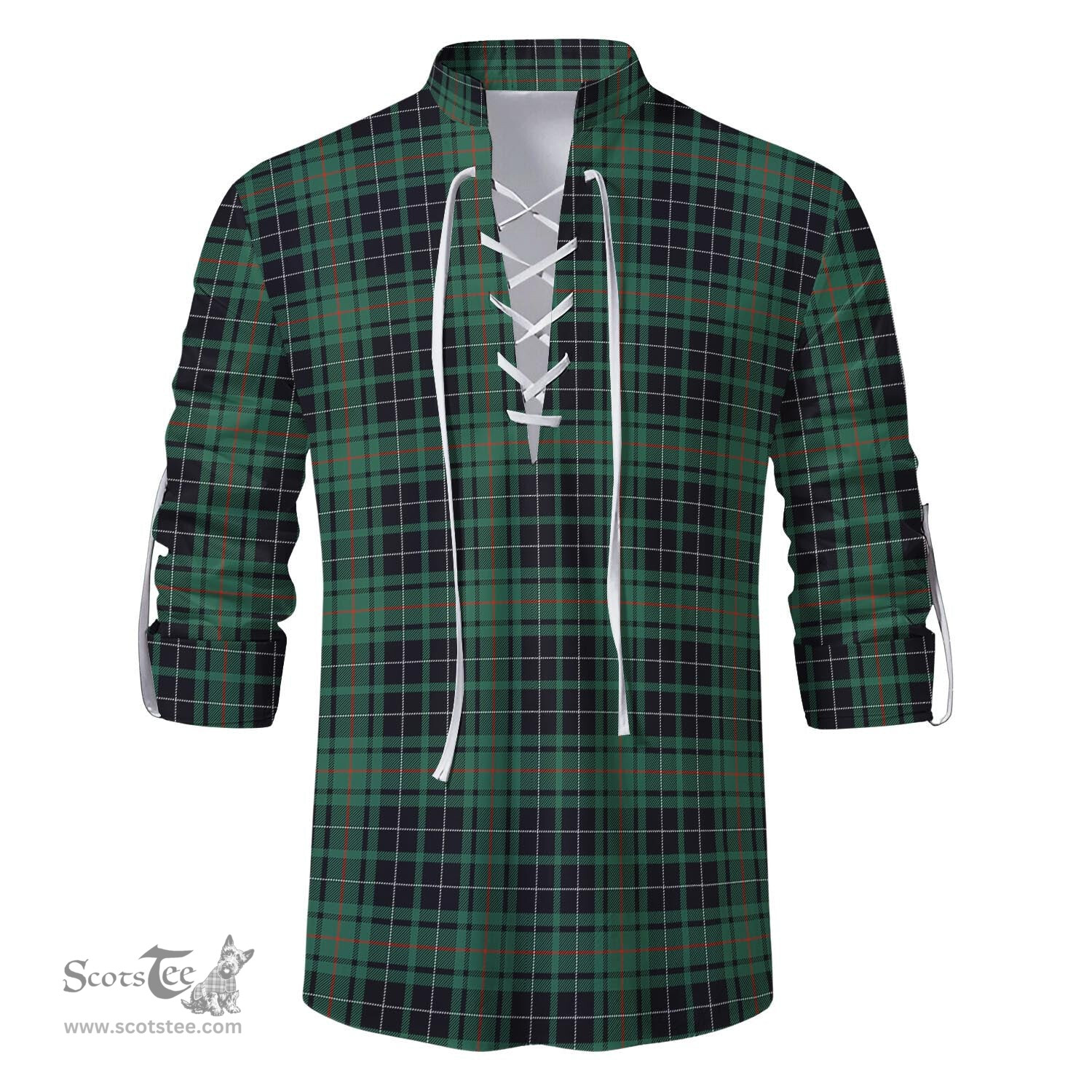 ScotsTee Shop Scottish MacAulay Hunting Ancient Clan Tartan Mens Scottish Jacobite Ghillie Casual Shirt