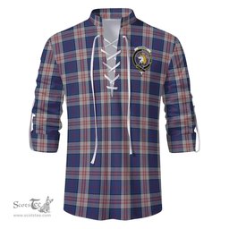 ScotsTee Shop Scottish Stewart of Appin Hunting Dress Clan Crest Tartan Mens Scottish Jacobite Ghillie Casual Shirt