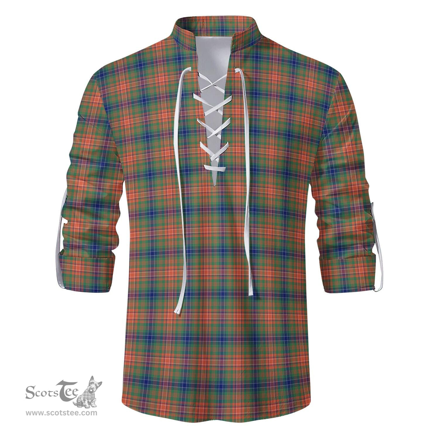 ScotsTee Shop Scottish Wilson Ancient Clan Tartan Mens Scottish Jacobite Ghillie Casual Shirt