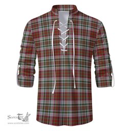 ScotsTee Shop Scottish MacAlister Dress Clan Tartan Mens Scottish Jacobite Ghillie Casual Shirt