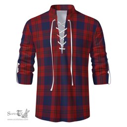 ScotsTee Shop Scottish Wotherspoon Clan Tartan Mens Scottish Jacobite Ghillie Casual Shirt