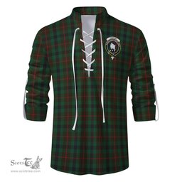 ScotsTee Shop Scottish Tennant Clan Crest Tartan Mens Scottish Jacobite Ghillie Casual Shirt