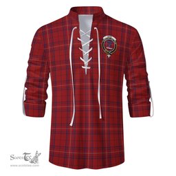 ScotsTee Shop Scottish Rose of Kilravock Clan Crest Tartan Mens Scottish Jacobite Ghillie Casual Shirt