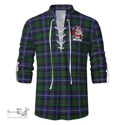 ScotsTee Shop Scottish MacRow Hunting Clan Crest Tartan Mens Scottish Jacobite Ghillie Casual Shirt
