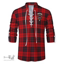 ScotsTee Shop Scottish MacLeod of Raasay Clan Crest Tartan Mens Scottish Jacobite Ghillie Casual Shirt