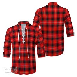 ScotsTee Shop Scottish MacIver Modern Clan Tartan Mens Scottish Jacobite Ghillie Casual Shirt