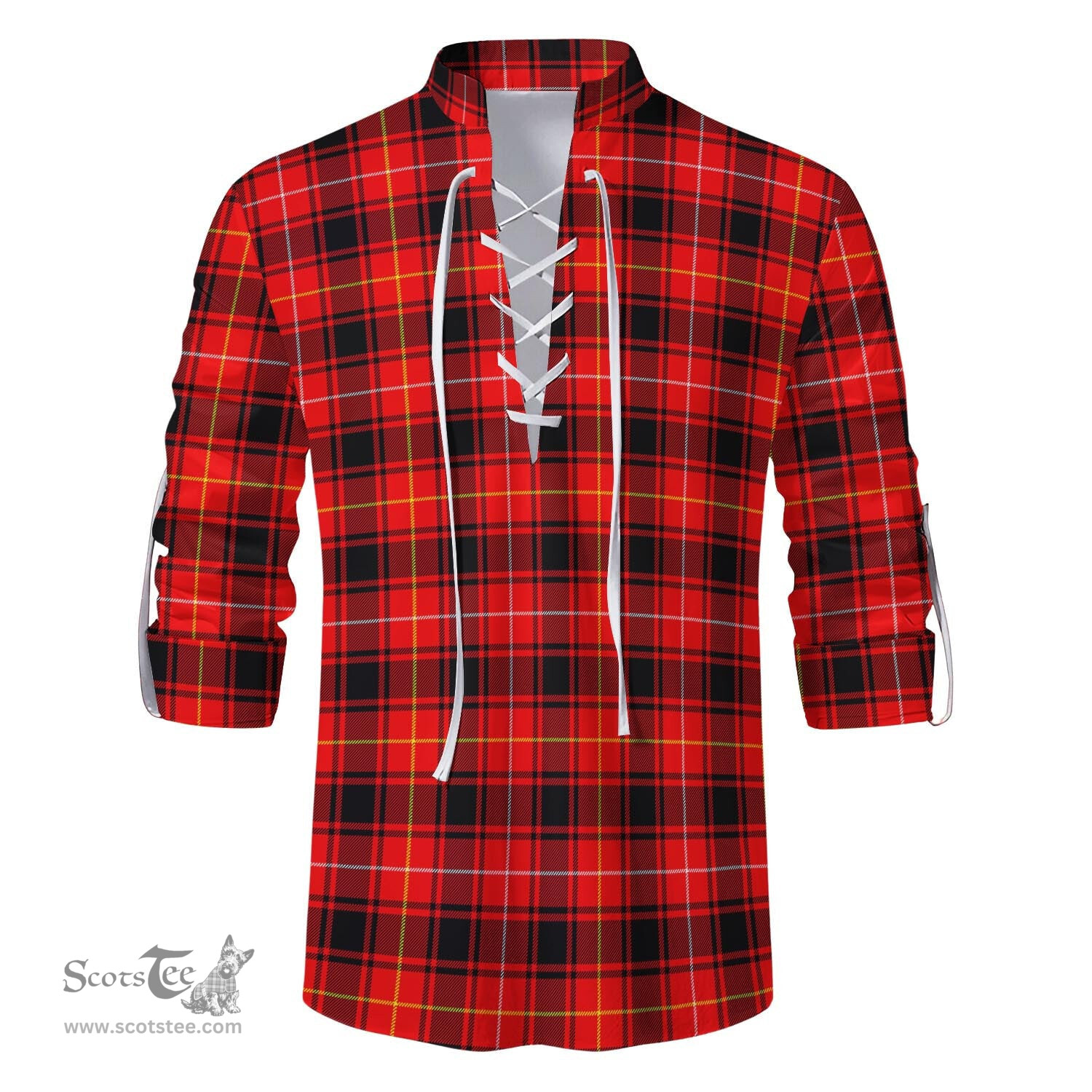 ScotsTee Shop Scottish MacIver Modern Clan Tartan Mens Scottish Jacobite Ghillie Casual Shirt
