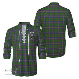 ScotsTee Shop Scottish Strange of Balkaskie Clan Crest Tartan Mens Scottish Jacobite Ghillie Casual Shirt