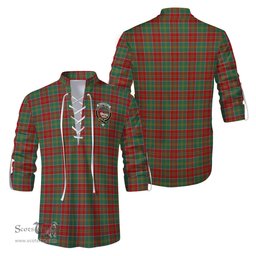 ScotsTee Shop Scottish MacDonald of Kingsburgh Clan Crest Tartan Mens Scottish Jacobite Ghillie Casual Shirt