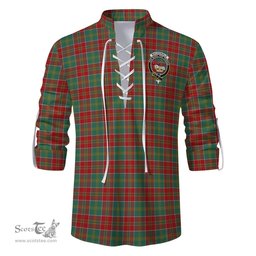 ScotsTee Shop Scottish MacDonald of Kingsburgh Clan Crest Tartan Mens Scottish Jacobite Ghillie Casual Shirt