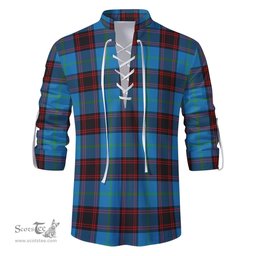 ScotsTee Shop Scottish Wedderburn Clan Tartan Mens Scottish Jacobite Ghillie Casual Shirt