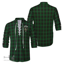 ScotsTee Shop Scottish Wallace Hunting Clan Crest Tartan Mens Scottish Jacobite Ghillie Casual Shirt