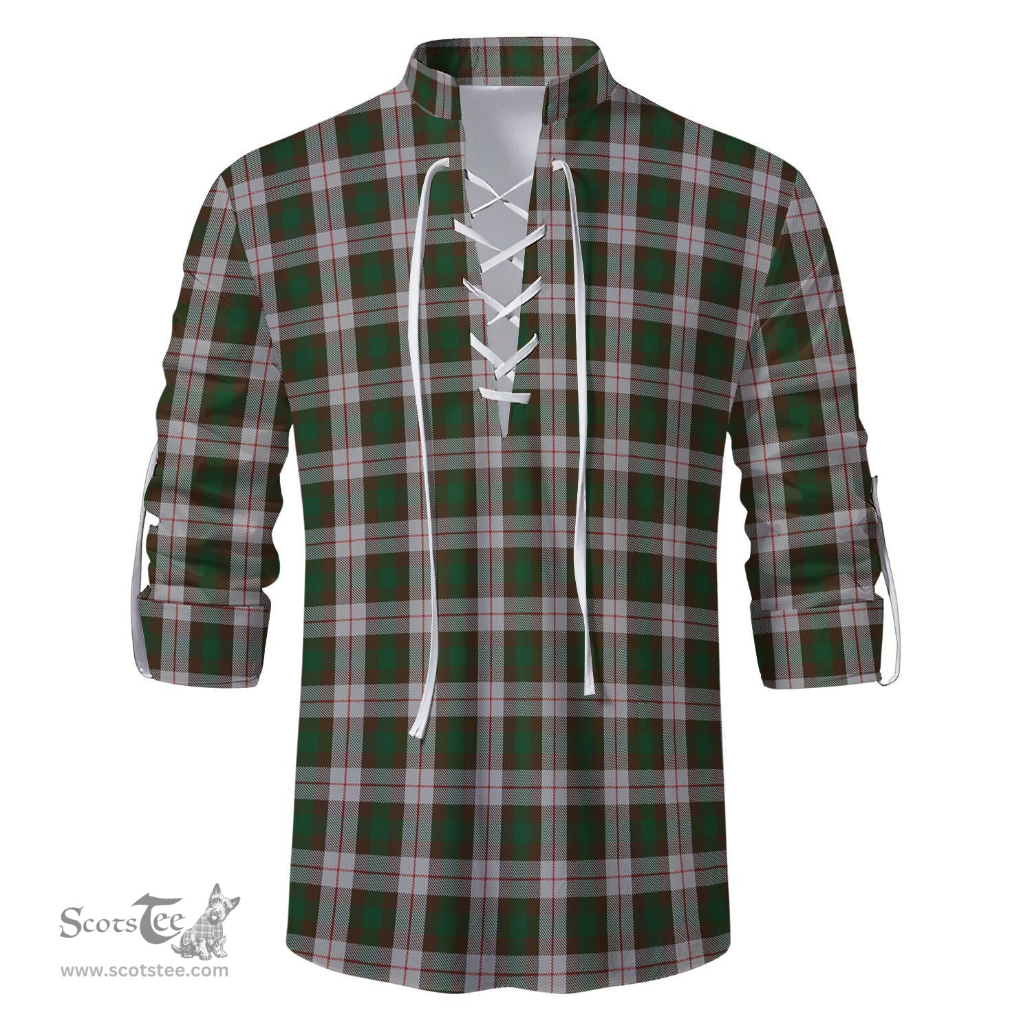 ScotsTee Shop Scottish MacKinnon Dress Clan Tartan Mens Scottish Jacobite Ghillie Casual Shirt