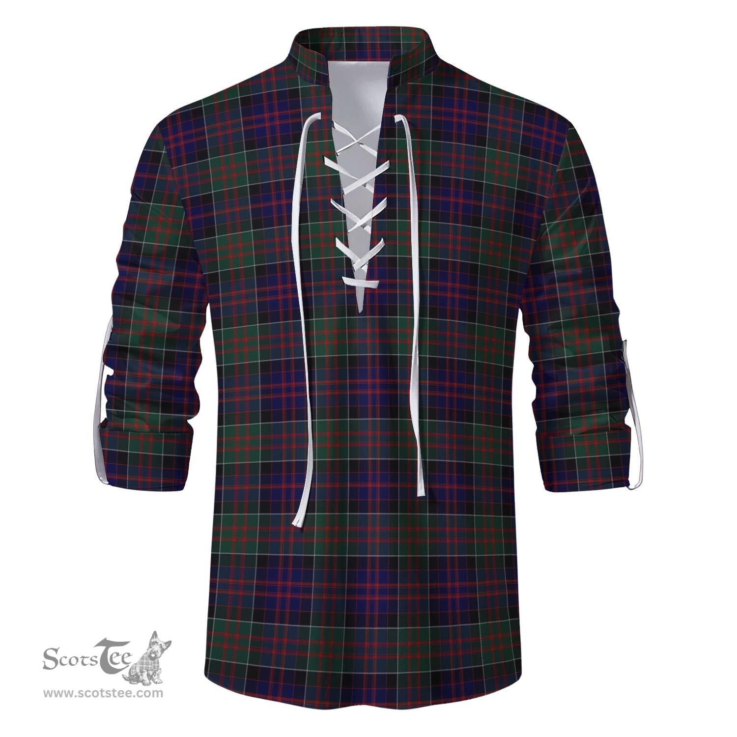 ScotsTee Shop Scottish MacDonald of Clan Ranald Clan Tartan Mens Scottish Jacobite Ghillie Casual Shirt