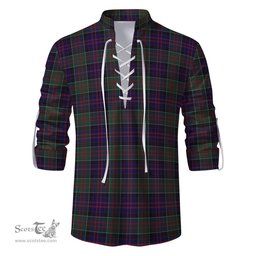 ScotsTee Shop Scottish MacDonald of Clan Ranald Clan Tartan Mens Scottish Jacobite Ghillie Casual Shirt