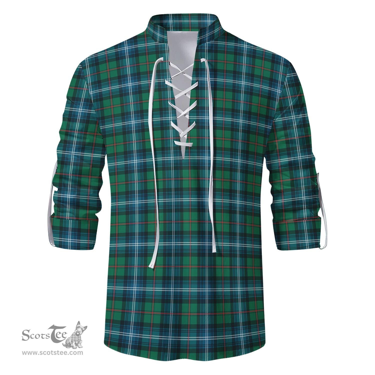 ScotsTee Shop Scottish Urquhart Ancient Clan Tartan Mens Scottish Jacobite Ghillie Casual Shirt