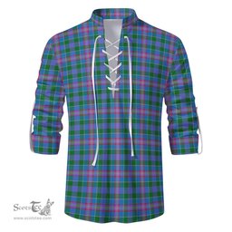ScotsTee Shop Scottish Ralston Clan Tartan Mens Scottish Jacobite Ghillie Casual Shirt