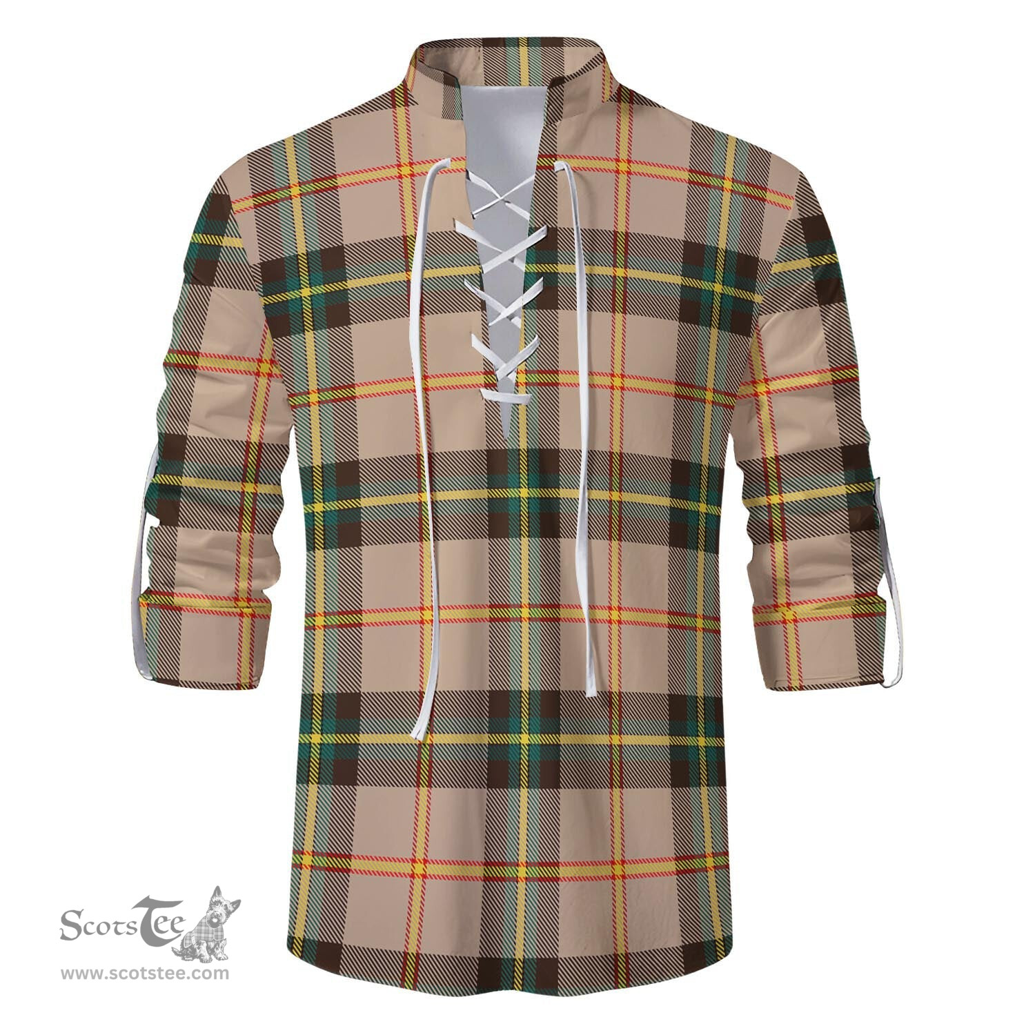 ScotsTee Shop Scottish Saskatchewan Province Canada Clan Tartan Mens Scottish Jacobite Ghillie Casual Shirt
