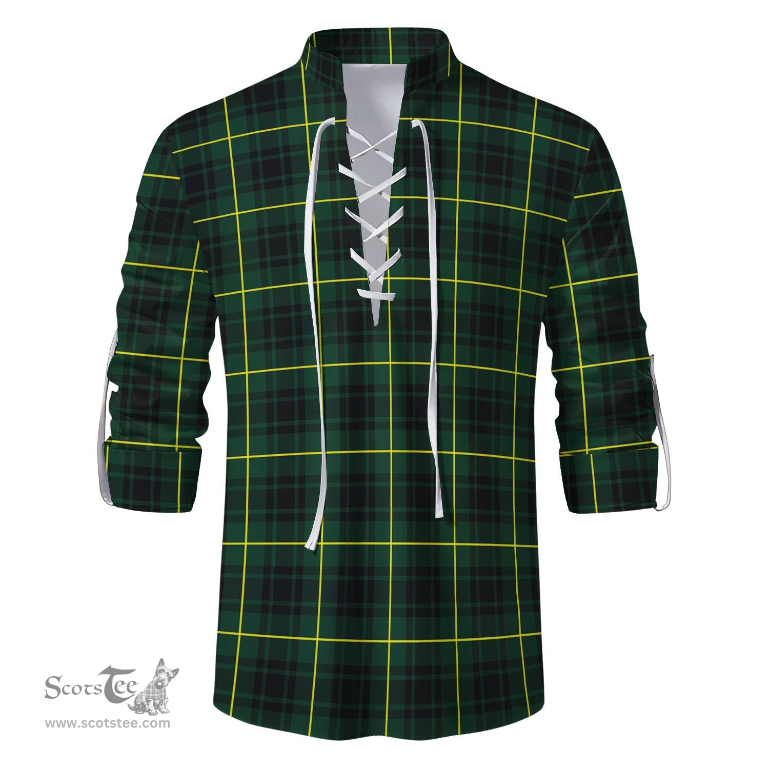 ScotsTee Shop Scottish MacArthur Modern Clan Tartan Mens Scottish Jacobite Ghillie Casual Shirt