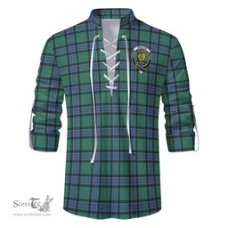 ScotsTee Shop Scottish Sinclair Hunting Ancient Clan Crest Tartan Mens Scottish Jacobite Ghillie Casual Shirt