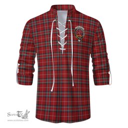 ScotsTee Shop Scottish Stuart of Bute Clan Crest Tartan Mens Scottish Jacobite Ghillie Casual Shirt