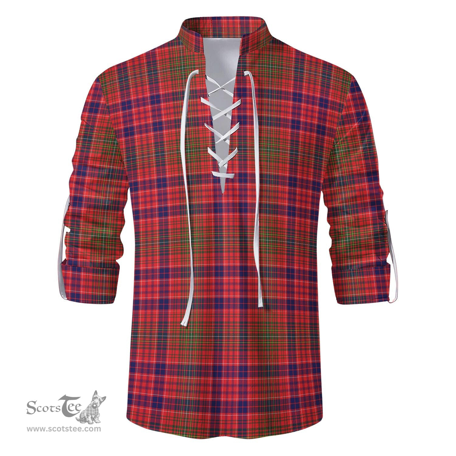 ScotsTee Shop Scottish Lumsden Modern Clan Tartan Mens Scottish Jacobite Ghillie Casual Shirt