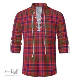 ScotsTee Shop Scottish Lumsden Modern Clan Tartan Mens Scottish Jacobite Ghillie Casual Shirt