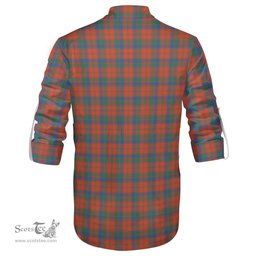 ScotsTee Shop Scottish Robertson Ancient Clan Crest Tartan Mens Scottish Jacobite Ghillie Casual Shirt
