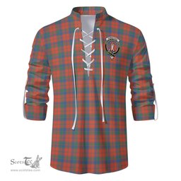 ScotsTee Shop Scottish Robertson Ancient Clan Crest Tartan Mens Scottish Jacobite Ghillie Casual Shirt