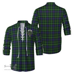 ScotsTee Shop Scottish Rollo Clan Crest Tartan Mens Scottish Jacobite Ghillie Casual Shirt