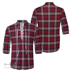 ScotsTee Shop Scottish MacDonald Dress Irish Clan Tartan Mens Scottish Jacobite Ghillie Casual Shirt