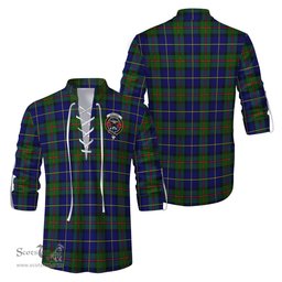ScotsTee Shop Scottish MacLeod of Harris Modern Clan Crest Tartan Mens Scottish Jacobite Ghillie Casual Shirt