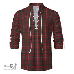 ScotsTee Shop Scottish MacKinnon Clan Tartan Mens Scottish Jacobite Ghillie Casual Shirt