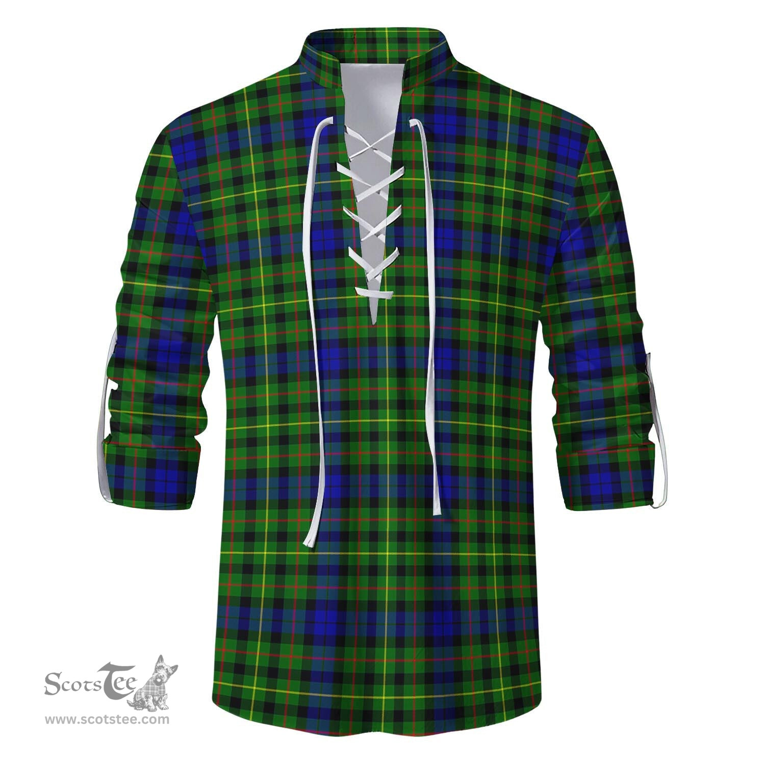 ScotsTee Shop Scottish Rollo Modern Clan Tartan Mens Scottish Jacobite Ghillie Casual Shirt