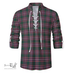 ScotsTee Shop Scottish MacFarlane Hunting Modern Clan Tartan Mens Scottish Jacobite Ghillie Casual Shirt