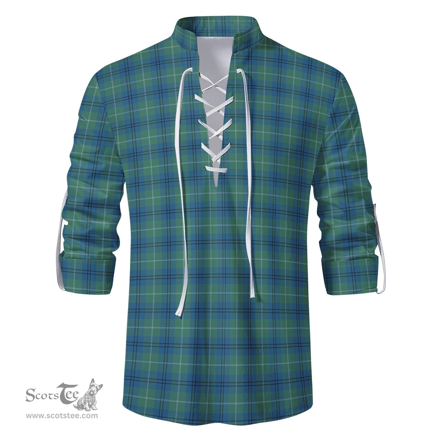ScotsTee Shop Scottish Oliphant Ancient Clan Tartan Mens Scottish Jacobite Ghillie Casual Shirt