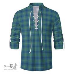 ScotsTee Shop Scottish Oliphant Ancient Clan Tartan Mens Scottish Jacobite Ghillie Casual Shirt