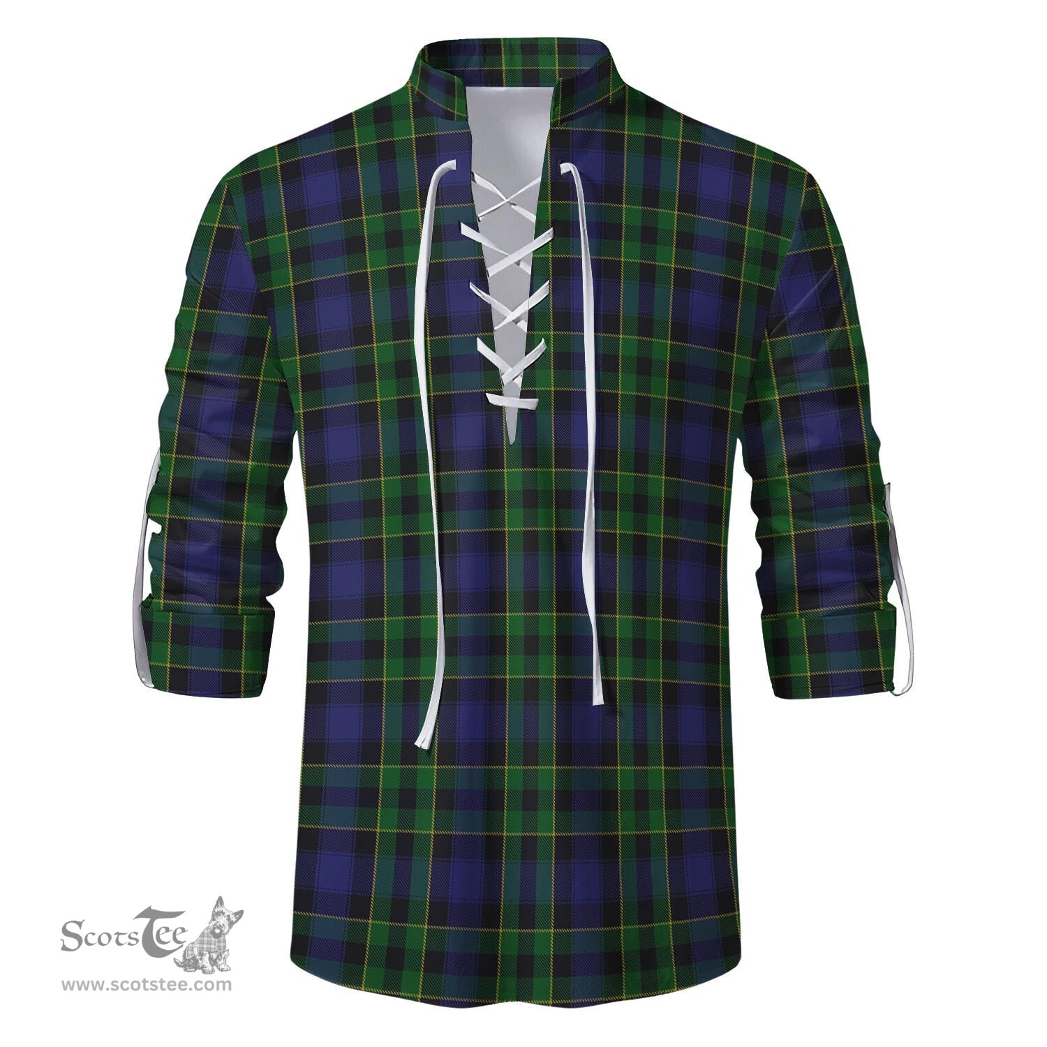 ScotsTee Shop Scottish Mowat Clan Tartan Mens Scottish Jacobite Ghillie Casual Shirt