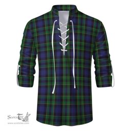 ScotsTee Shop Scottish Mowat Clan Tartan Mens Scottish Jacobite Ghillie Casual Shirt