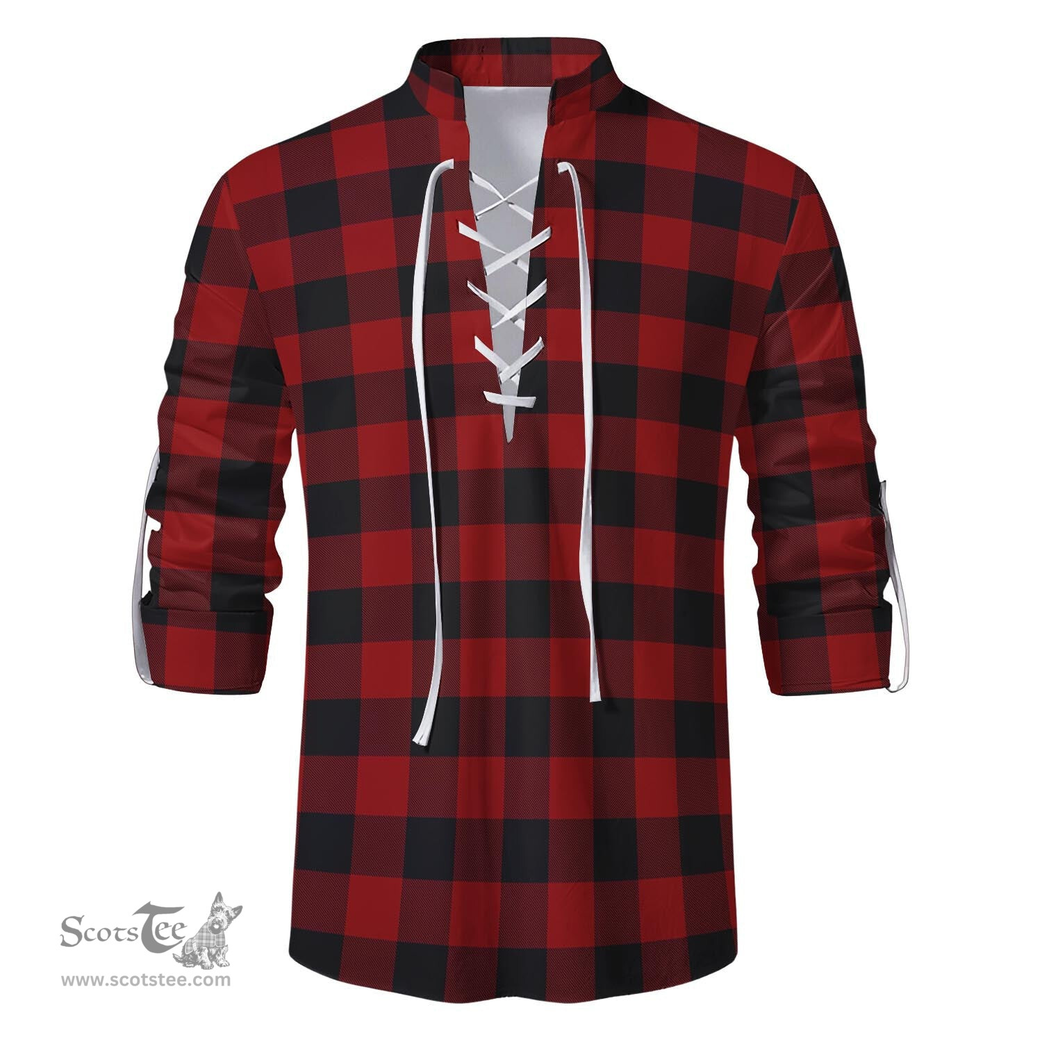 ScotsTee Shop Scottish Rob Roy Macgregor Clan Tartan Mens Scottish Jacobite Ghillie Casual Shirt