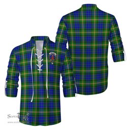 ScotsTee Shop Scottish Maitland Clan Crest Tartan Mens Scottish Jacobite Ghillie Casual Shirt