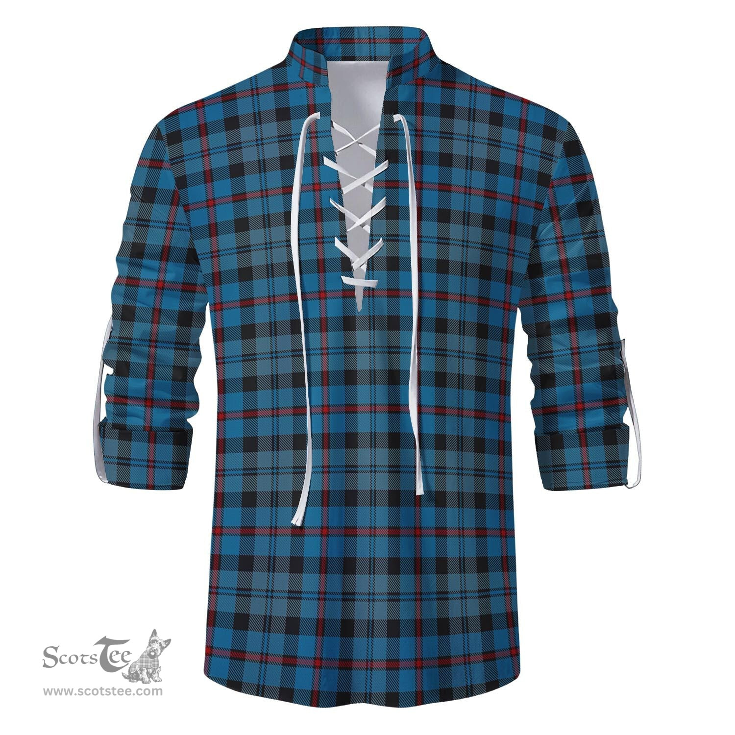 ScotsTee Shop Scottish MacCorquodale Clan Tartan Mens Scottish Jacobite Ghillie Casual Shirt